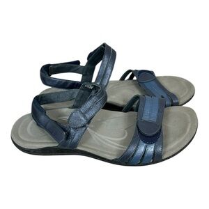 ABEO B.I.O.system Brynn support sandals blue metallic leather size 10 narrow